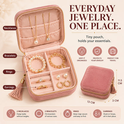 korakio®✨Velvet Travel Jewelry Organizer – Keep Your Jewelry Tangle-Free Anywhere