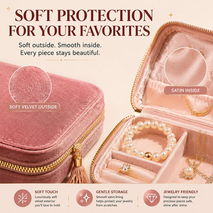 korakio®✨Velvet Travel Jewelry Organizer – Keep Your Jewelry Tangle-Free Anywhere