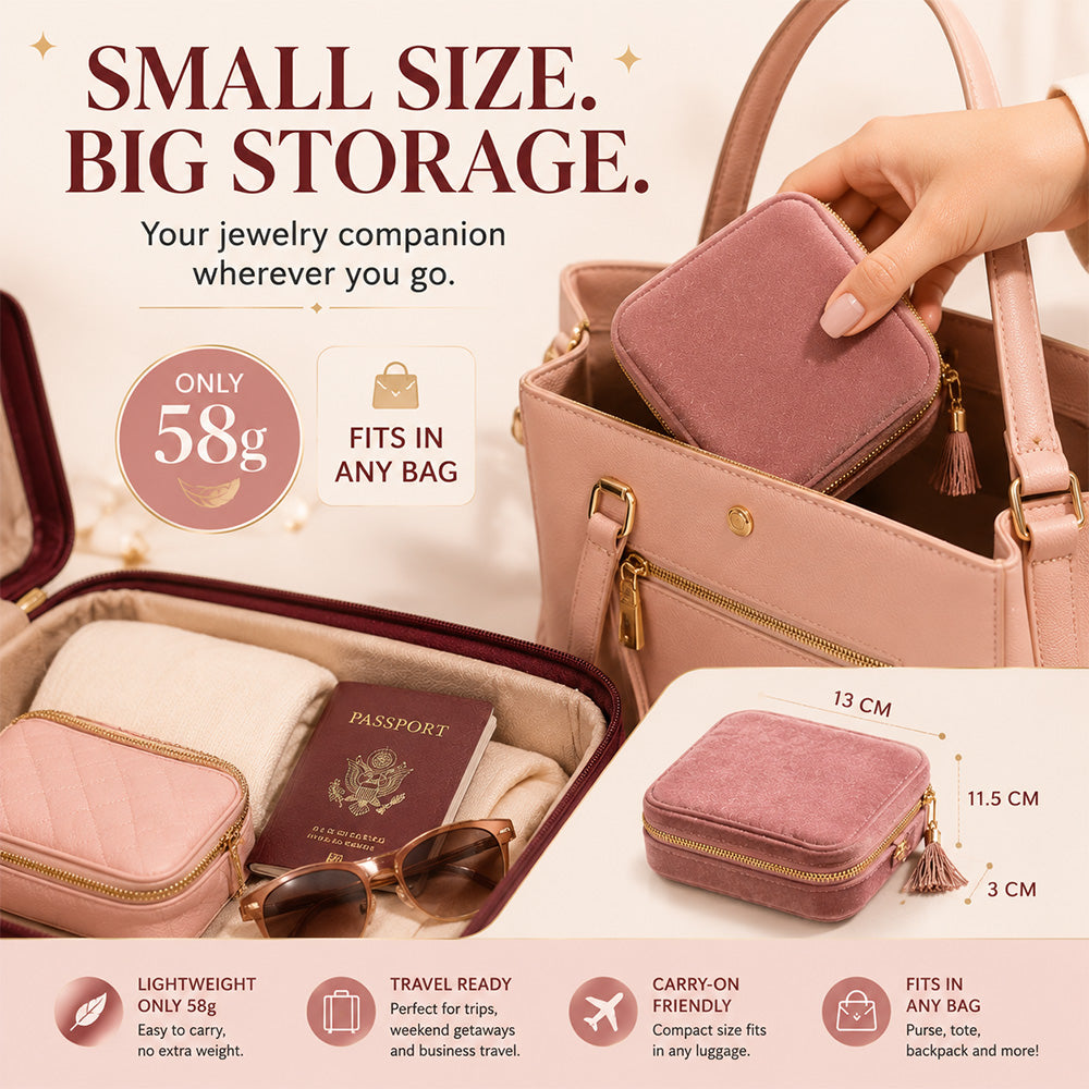 korakio®✨Velvet Travel Jewelry Organizer – Keep Your Jewelry Tangle-Free Anywhere