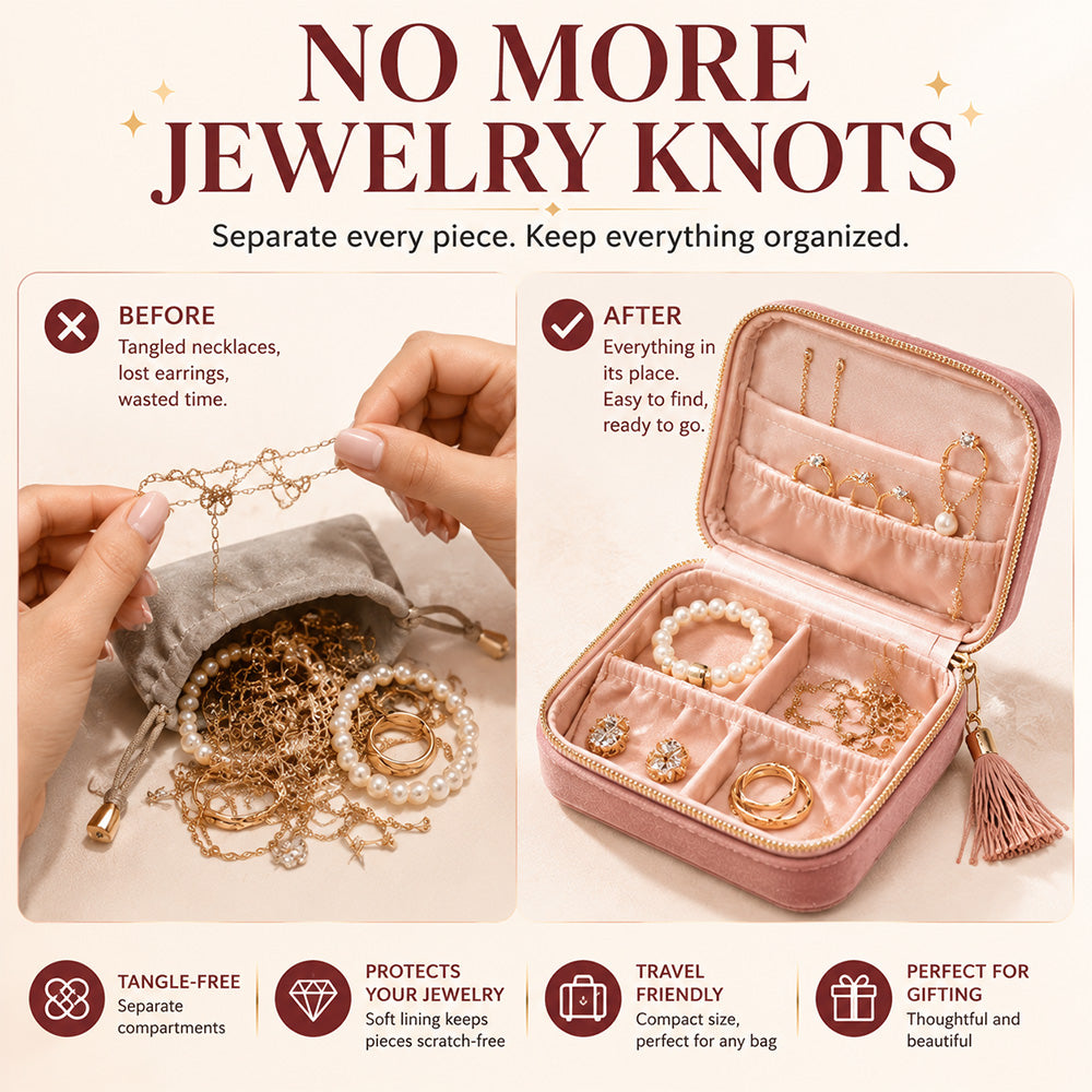 korakio®✨Velvet Travel Jewelry Organizer – Keep Your Jewelry Tangle-Free Anywhere