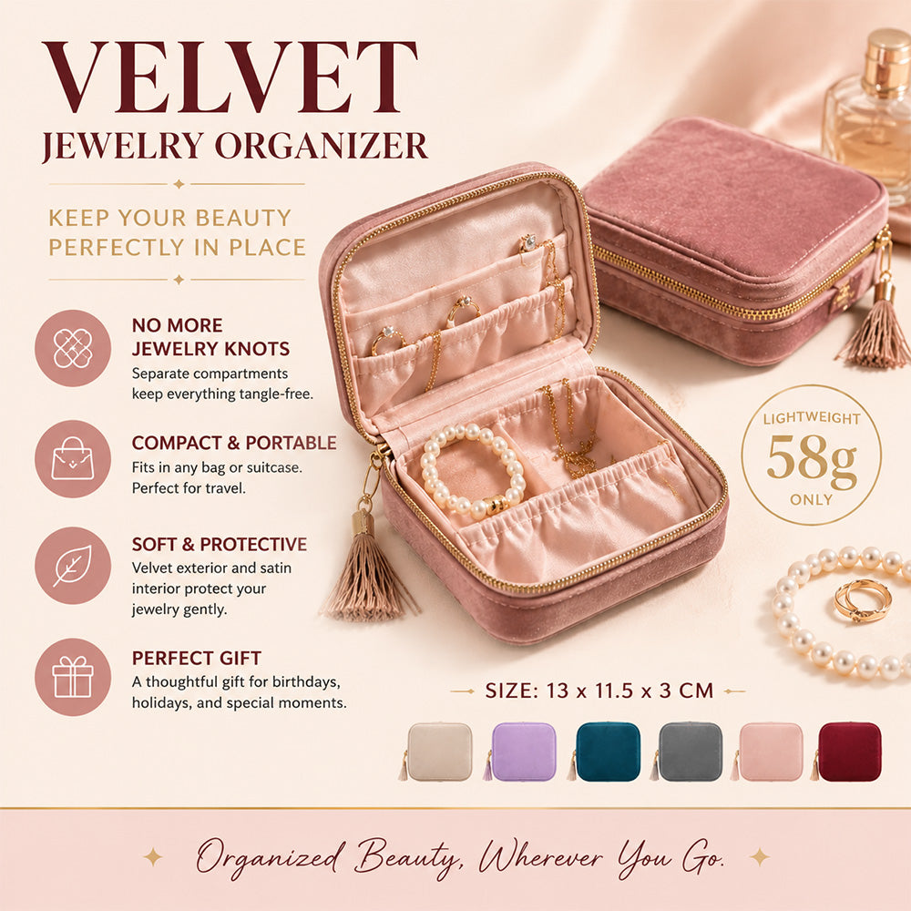 korakio®✨Velvet Travel Jewelry Organizer – Keep Your Jewelry Tangle-Free Anywhere