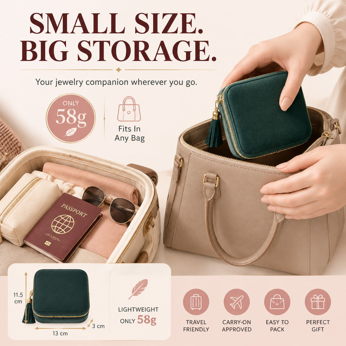 korakio®✨Velvet Travel Jewelry Organizer – Keep Your Jewelry Tangle-Free Anywhere