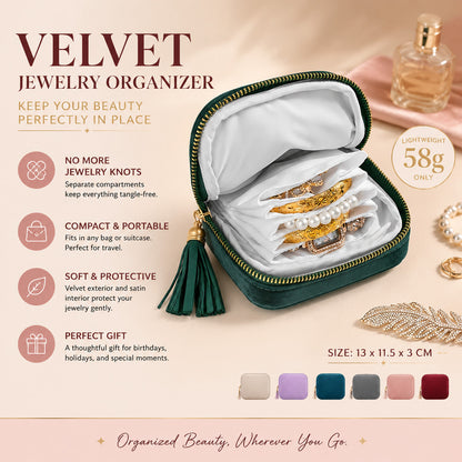 korakio®✨Velvet Travel Jewelry Organizer – Keep Your Jewelry Tangle-Free Anywhere