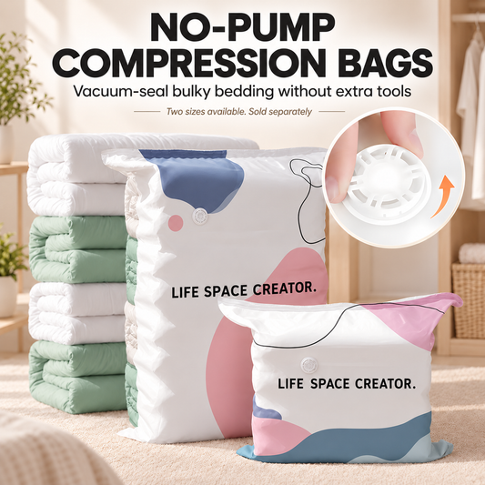 KORAKIO® 🔥 No-Pump Compression Storage Bags for Clothes & Bedding
