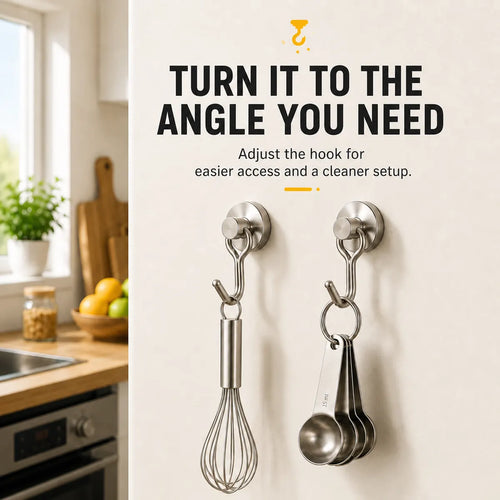 korakio® 🧲Heavy Duty Swivel Magnetic Hooks – Instant Storage Without Drilling