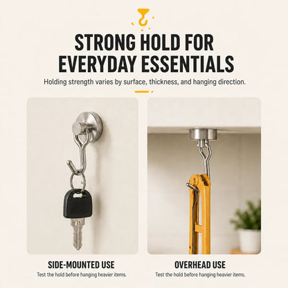 korakio® 🧲Heavy Duty Swivel Magnetic Hooks – Instant Storage Without Drilling